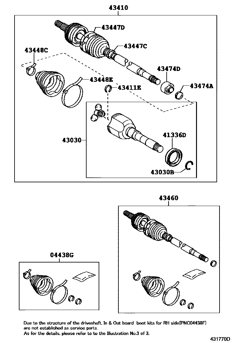 Toyota COROLLA Front Drive Shaft EPC diagram — 431770D