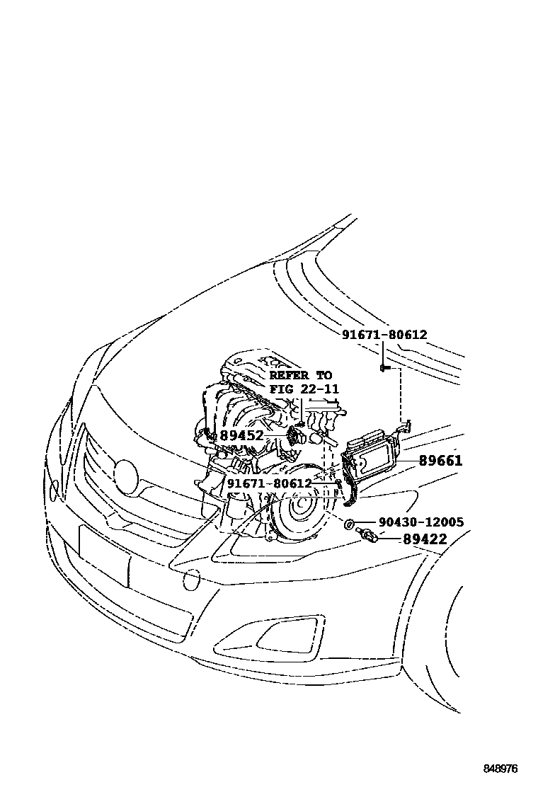 Toyota COROLLA 电子燃油喷射系统 EPC diagram — 848976