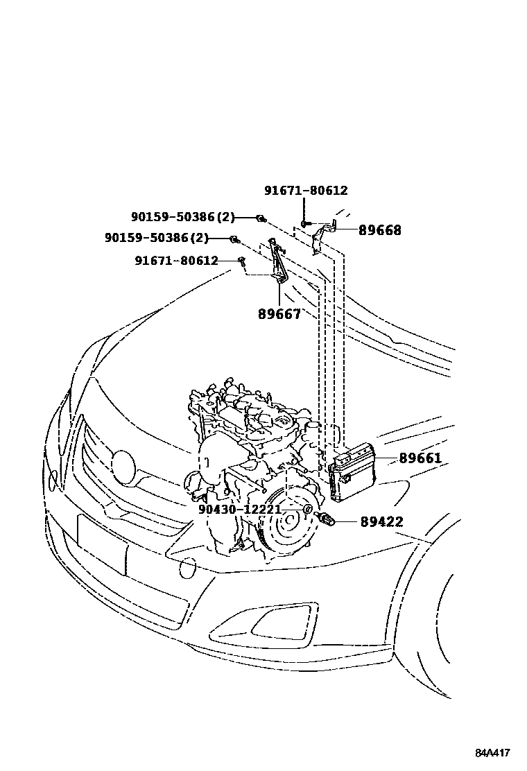 Toyota COROLLA 电子燃油喷射系统 EPC diagram — 84A417