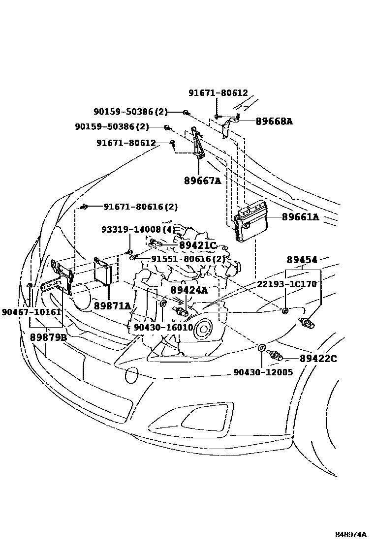 Toyota COROLLA 电子控制柴油机(ECD) EPC diagram — 848974A