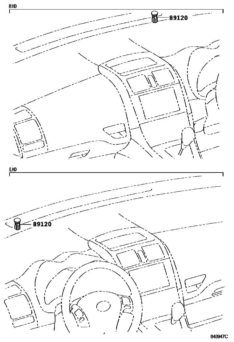 Toyota COROLLA 自动灯控系统(灯控) EPC diagram — 848947C