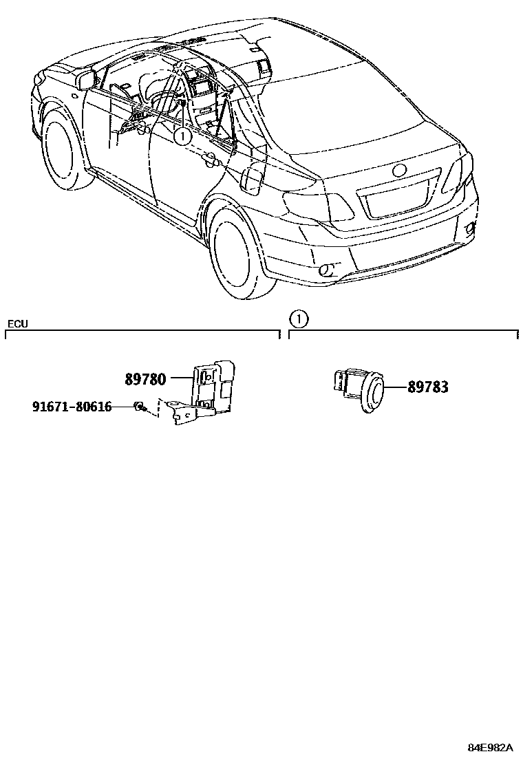 Toyota COROLLA 防盗装置 EPC diagram — 84E982A