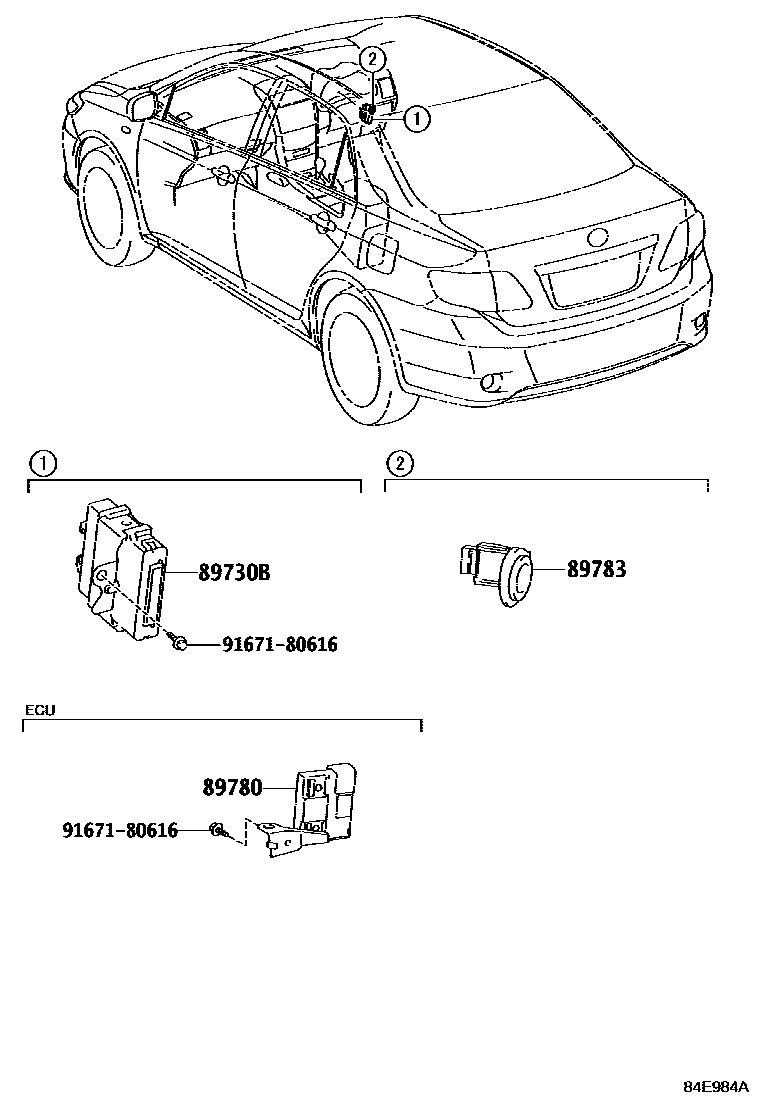 Toyota COROLLA 防盗装置 EPC diagram — 84E984A