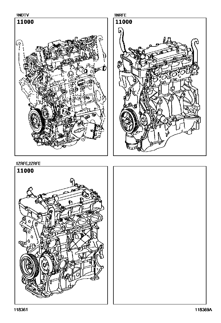 Toyota COROLLA Partial Engine Assembly EPC diagram — 118369A