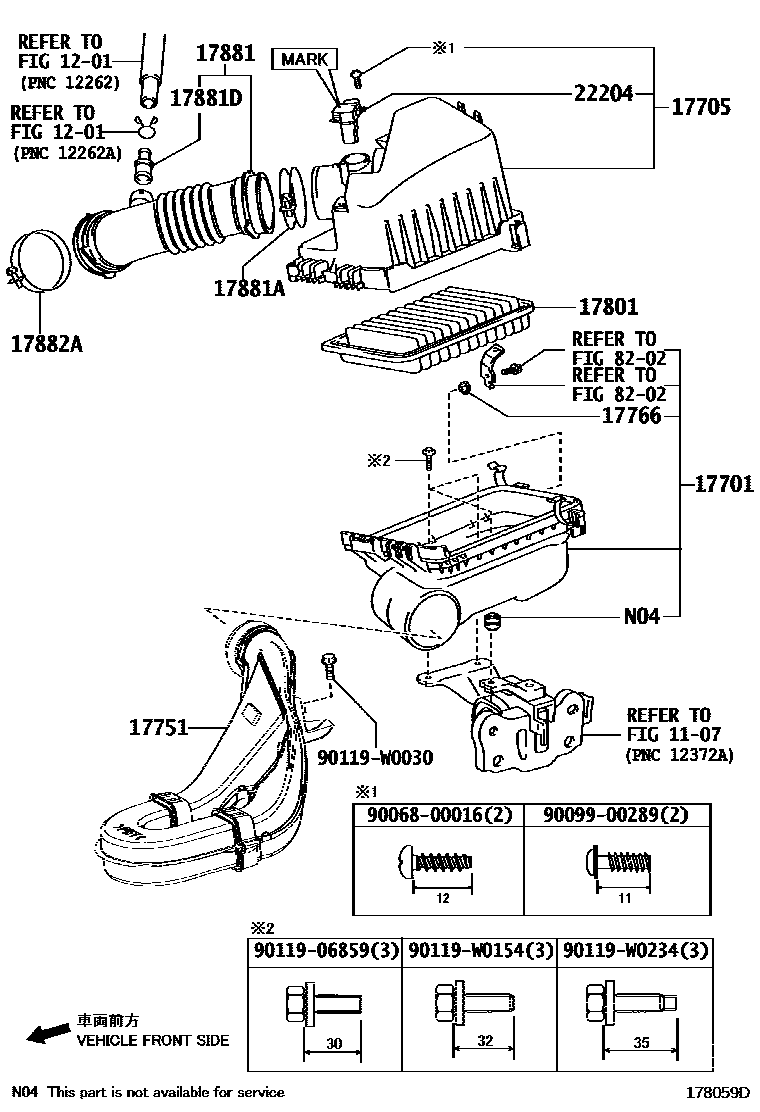 Toyota COROLLA Air Cleaner EPC diagram — 178059D