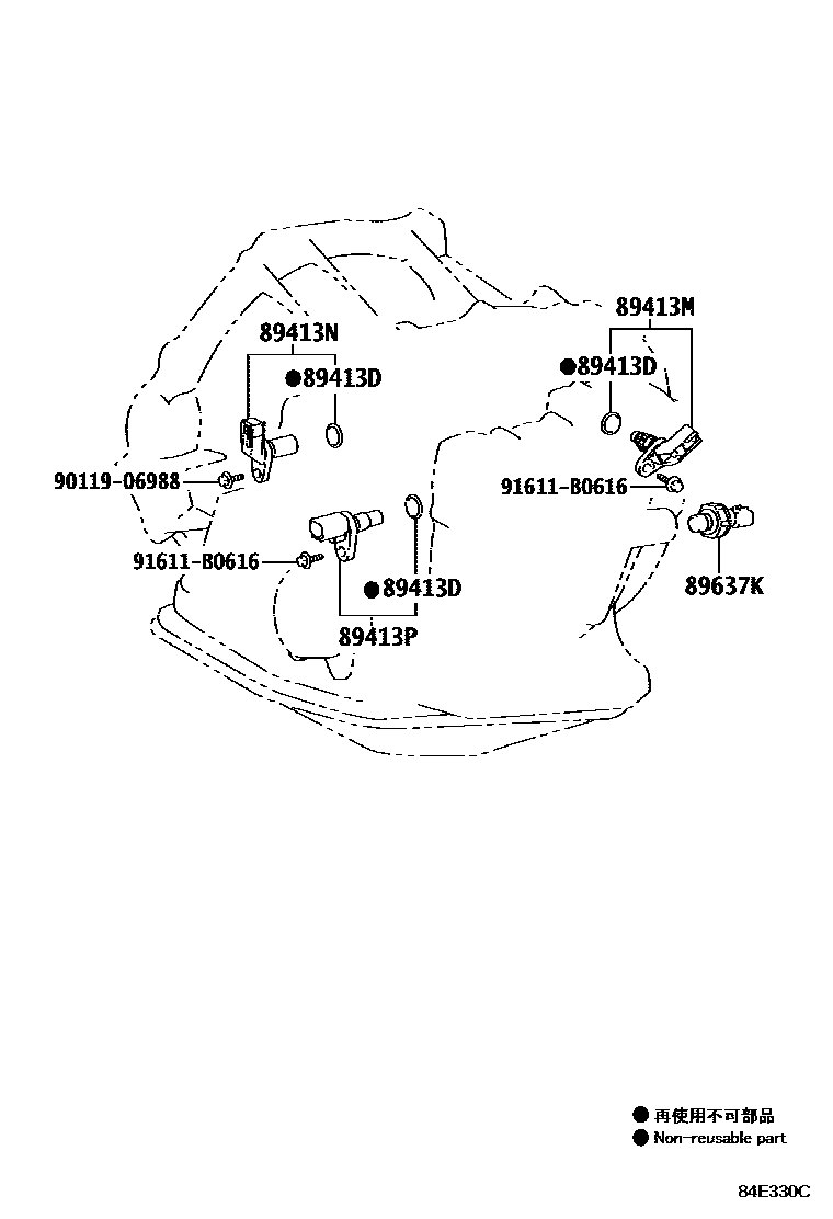 Toyota COROLLA 超速档和电子控制变速器 EPC diagram — 84E330C