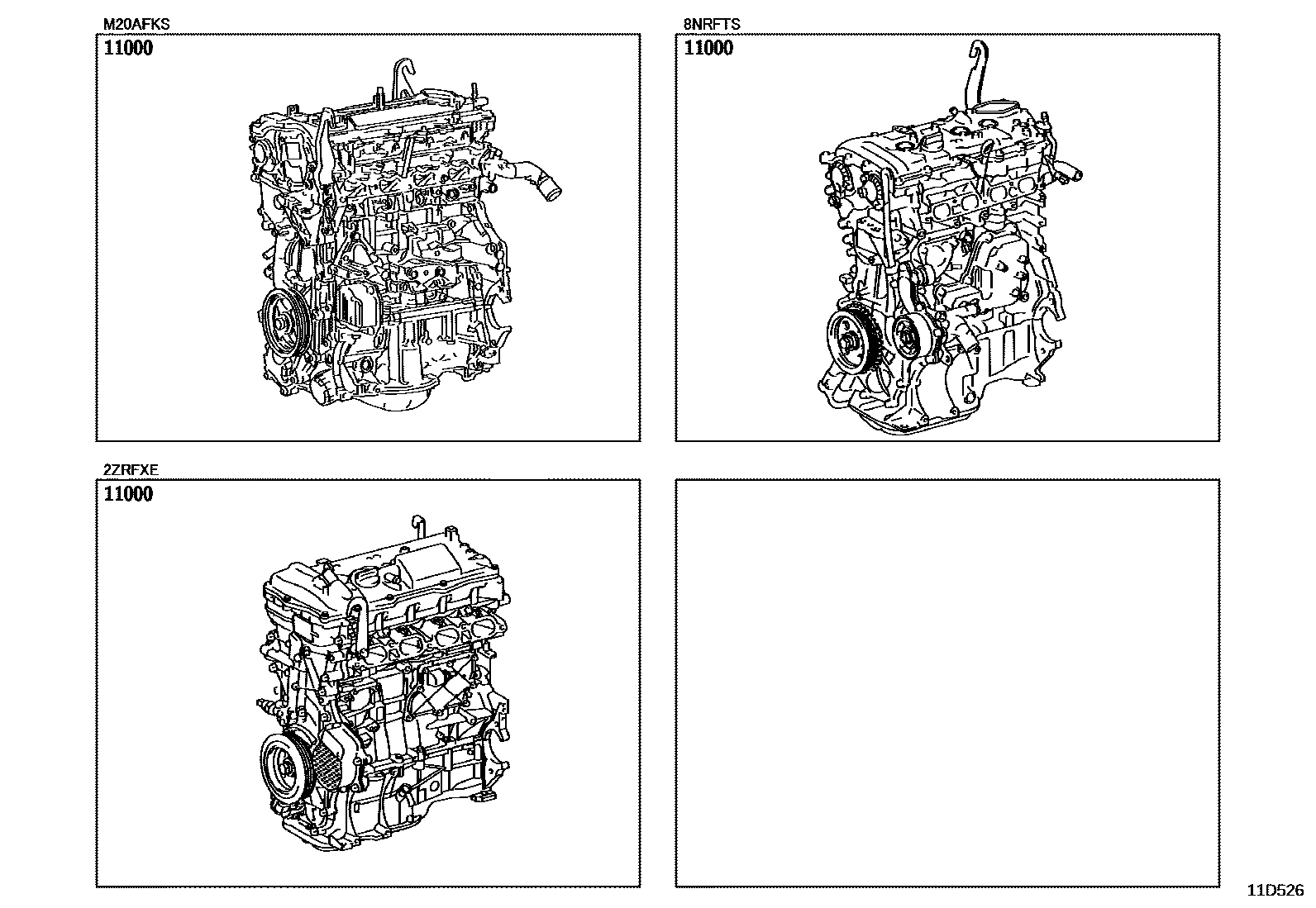 Toyota COROLLA Partial Engine Assembly EPC diagram — 11D526