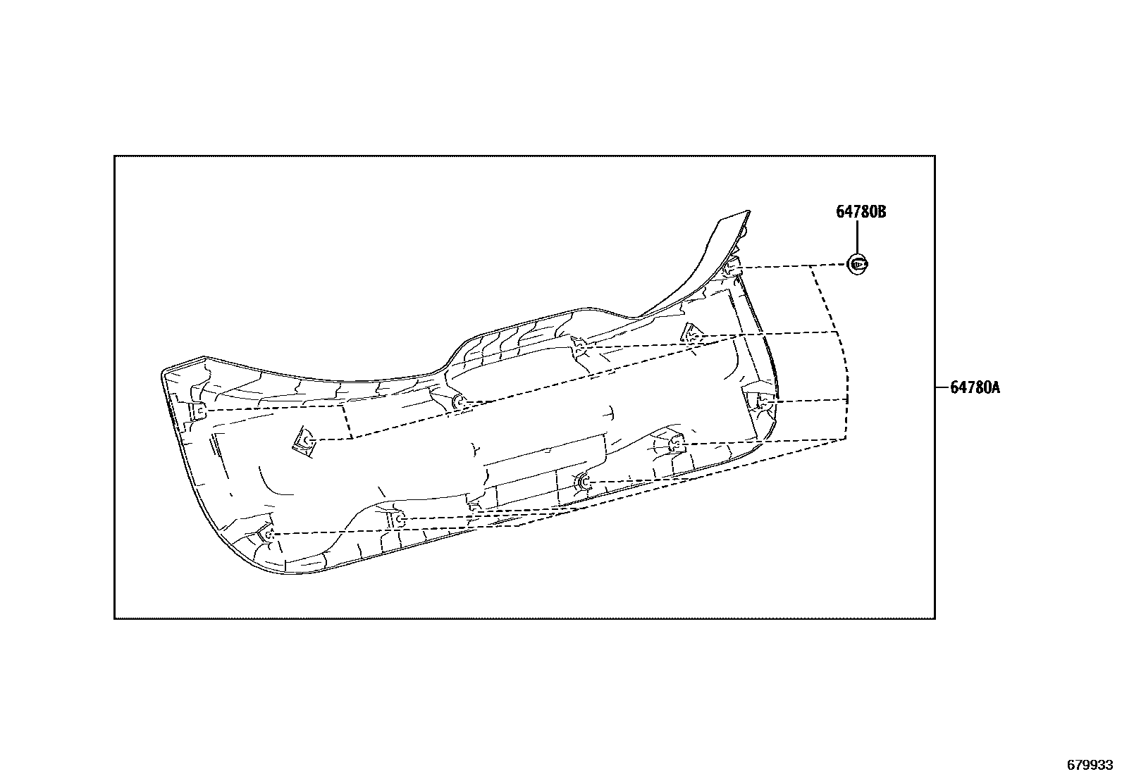 Toyota COROLLA 背门板和背门玻璃 EPC diagram — 679933