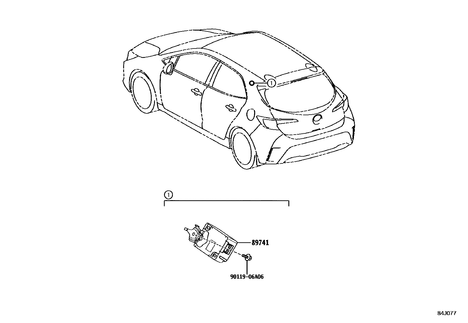 Toyota COROLLA 遥控门锁 EPC diagram — 84J077