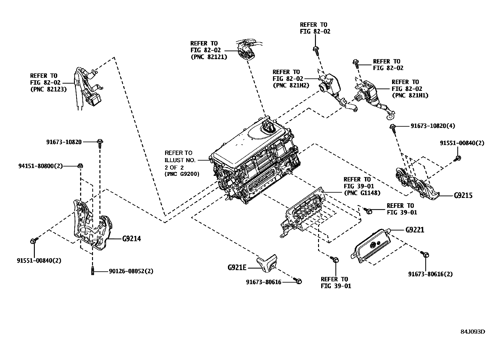 Toyota COROLLA HEV 逆变器 EPC diagram — 84J093D