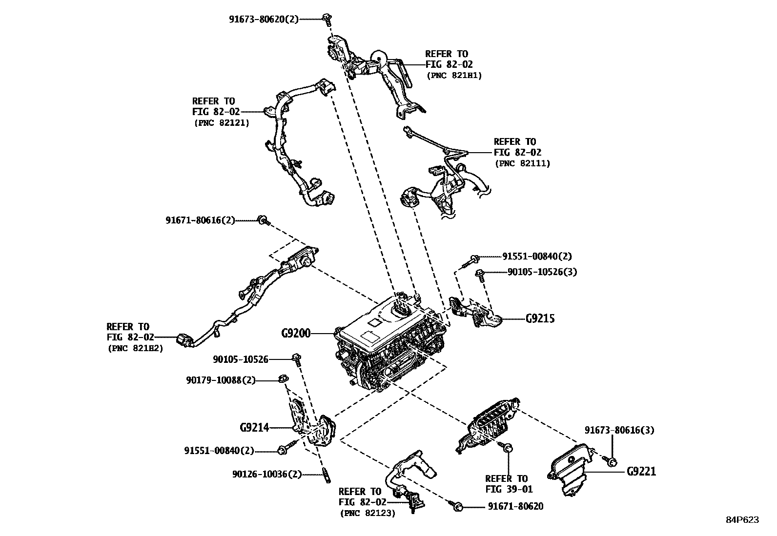 Toyota COROLLA HEV 逆变器 EPC diagram — 84P623