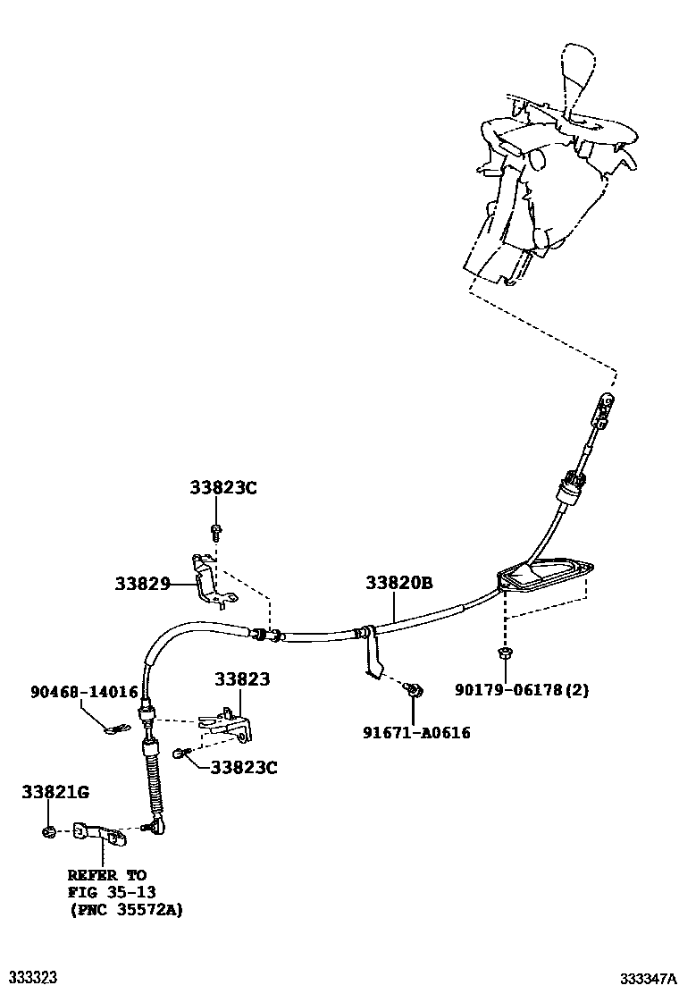 Toyota COROLLA Shift Lever & Retainer EPC diagram — 333347A