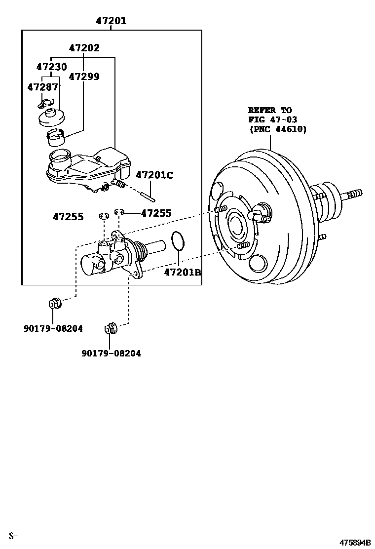 Toyota COROLLA 制动总泵 EPC diagram — 475894B