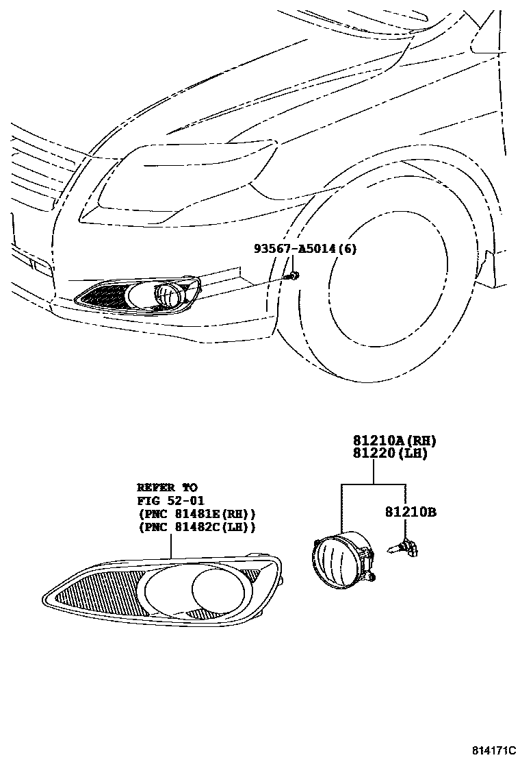 Toyota COROLLA Fog Lamp EPC diagram — 814171C