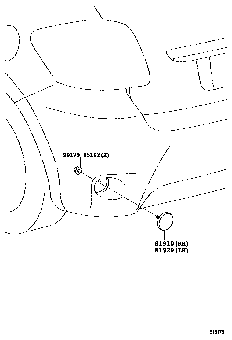 Toyota COROLLA reflector EPC diagram — 815175