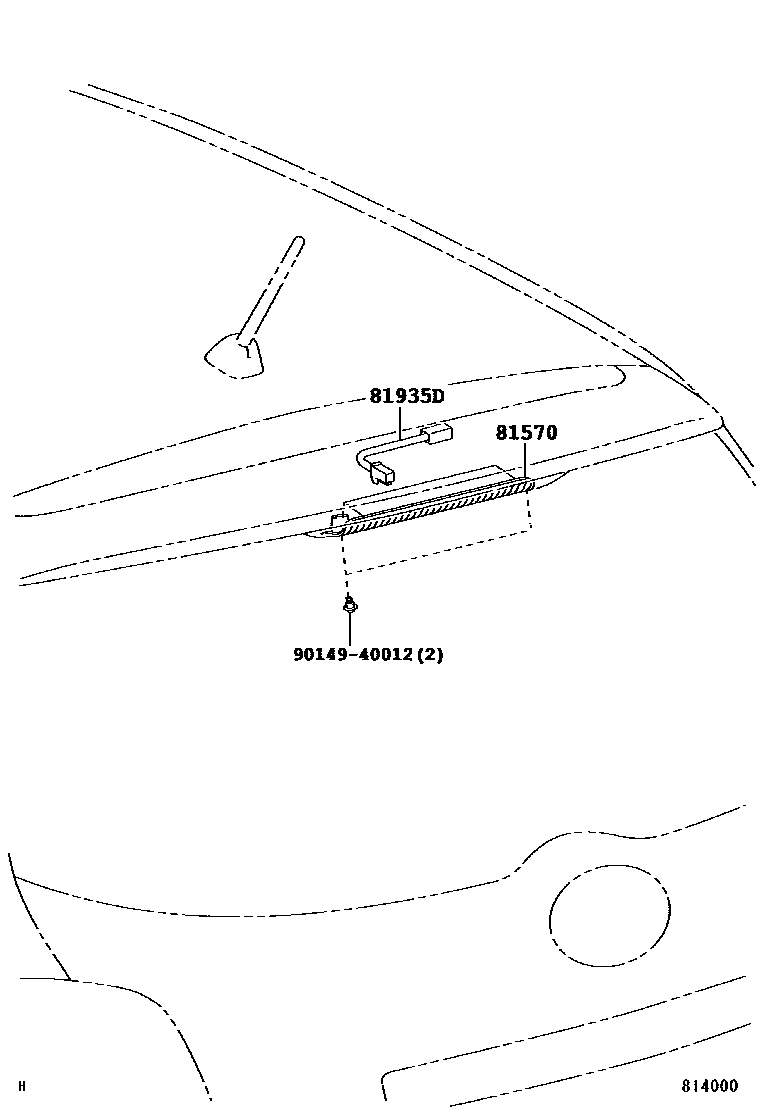Toyota COROLLA 高位刹车灯 EPC diagram — 814000