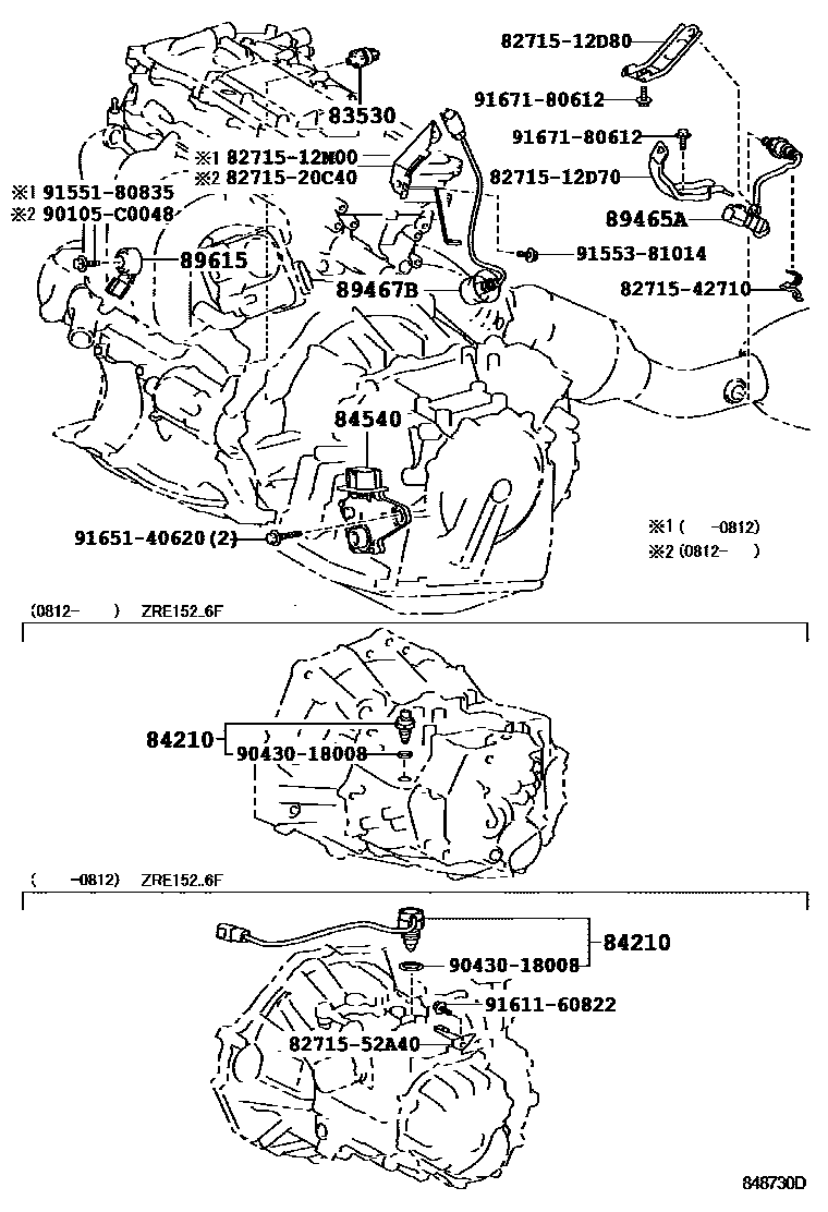 Toyota COROLLA 开关和继电器和ECU EPC diagram — 848730D