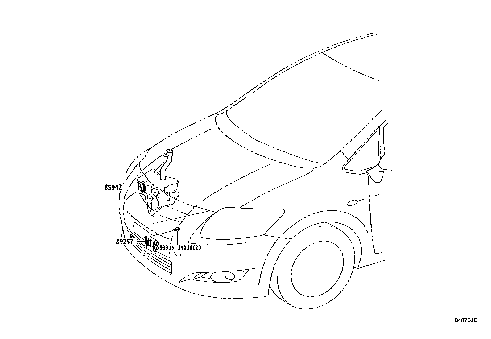 Toyota COROLLA 开关和继电器和ECU EPC diagram — 848731B