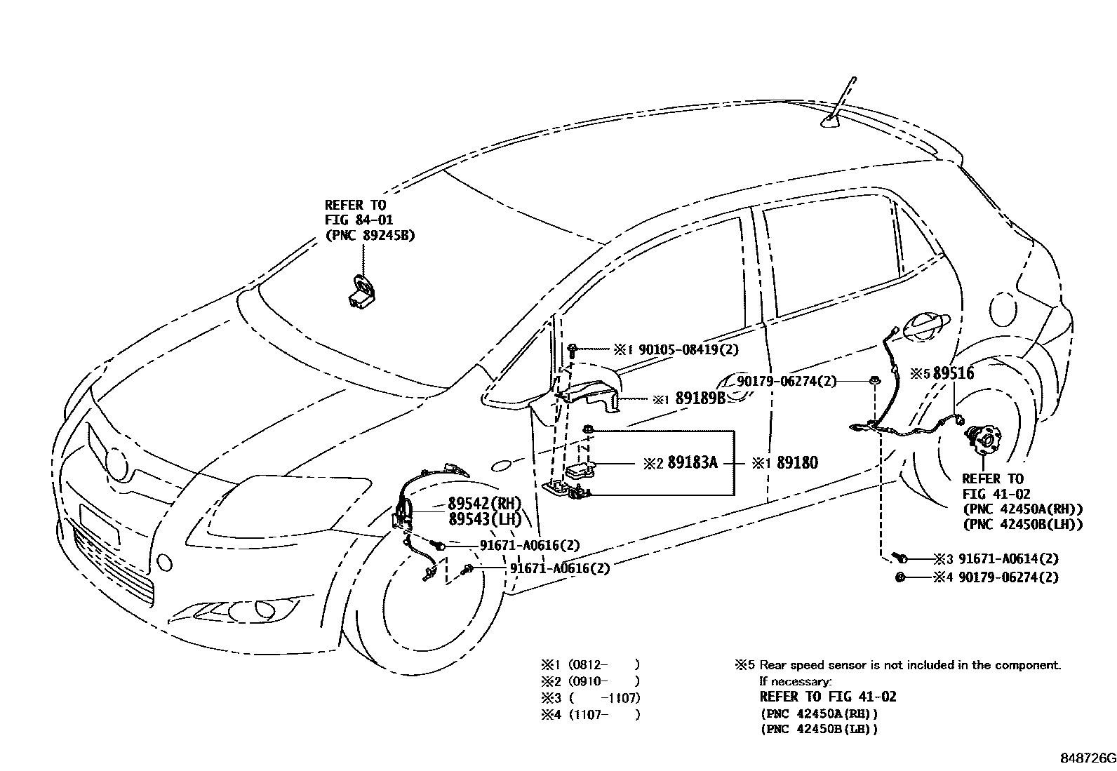 Toyota COROLLA ABS 和 VSC EPC diagram — 848726G