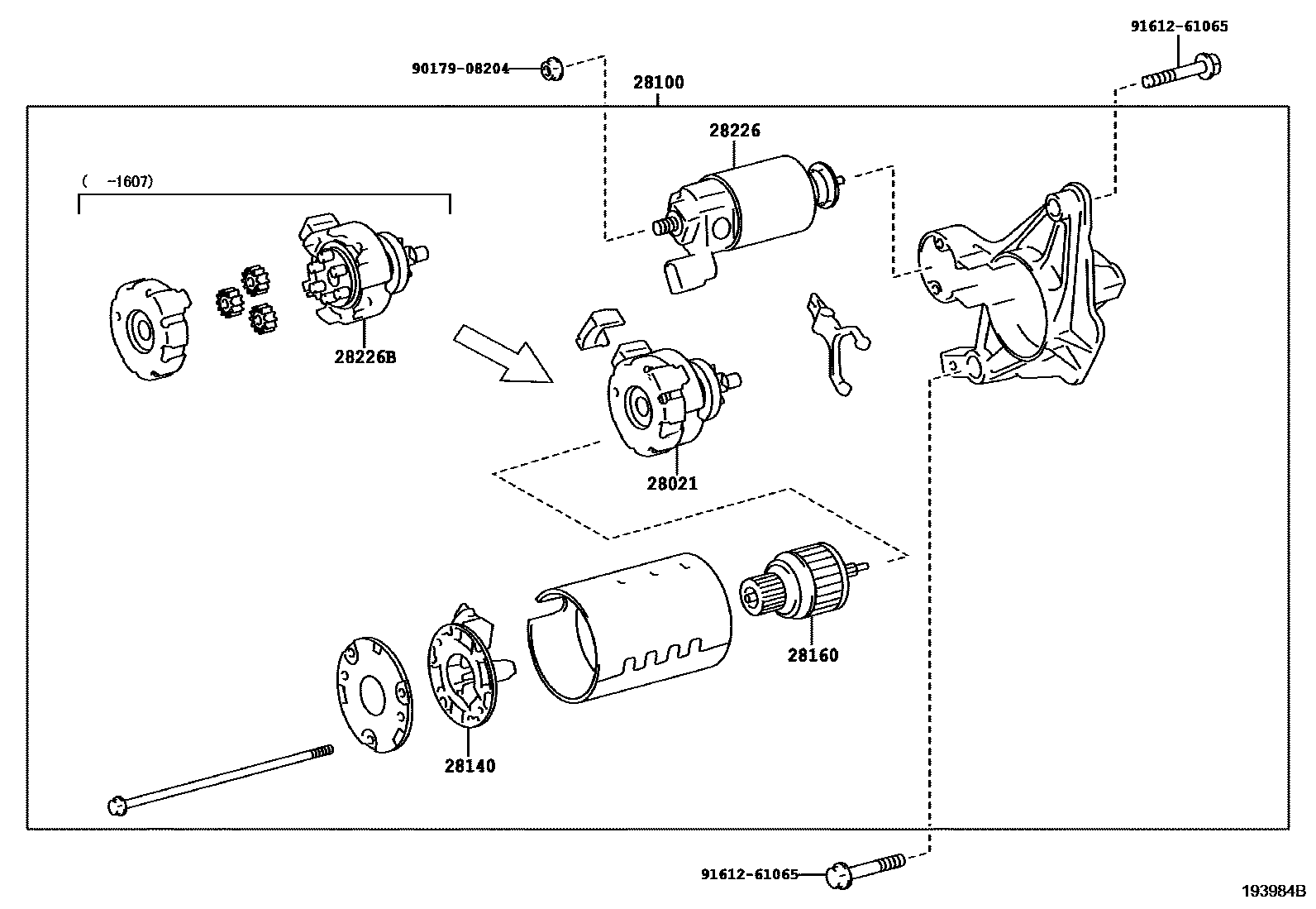 Toyota COROLLA 起动机 EPC diagram — 193984B