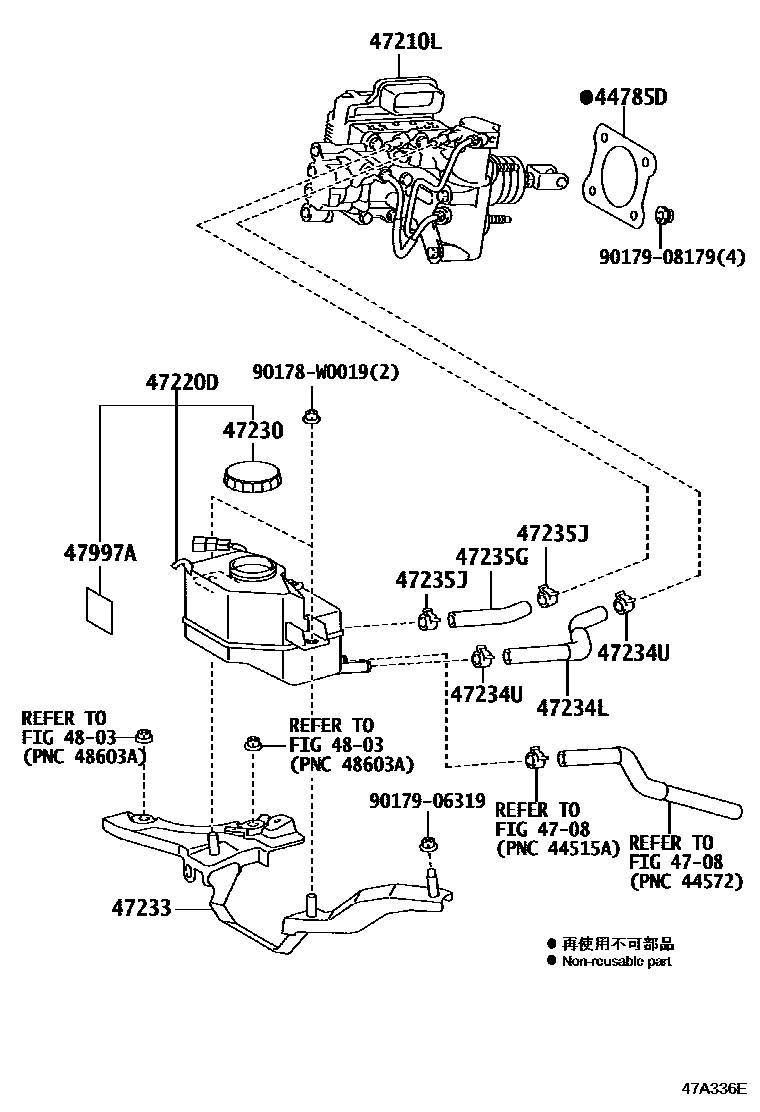 Toyota COROLLA 制动总泵 EPC diagram — 47A336E