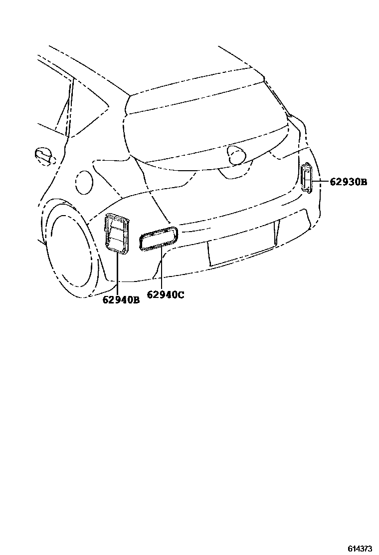 Toyota COROLLA 车侧通风装置 EPC diagram — 614373