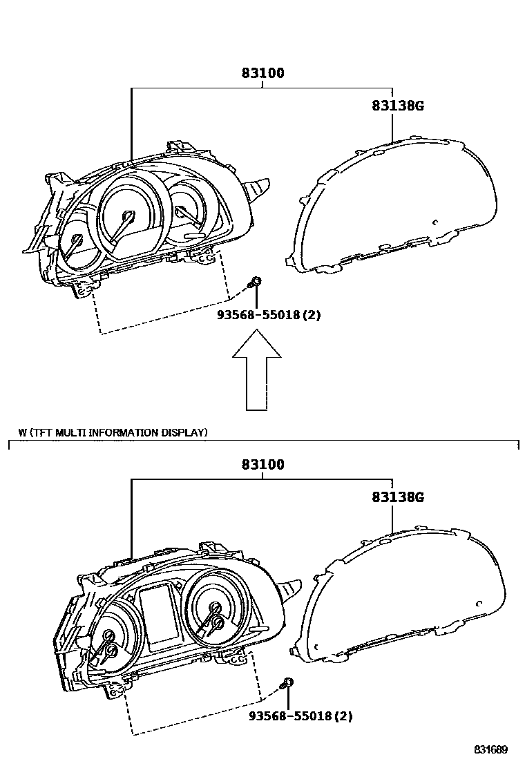 Toyota COROLLA 仪表 EPC diagram — 831689