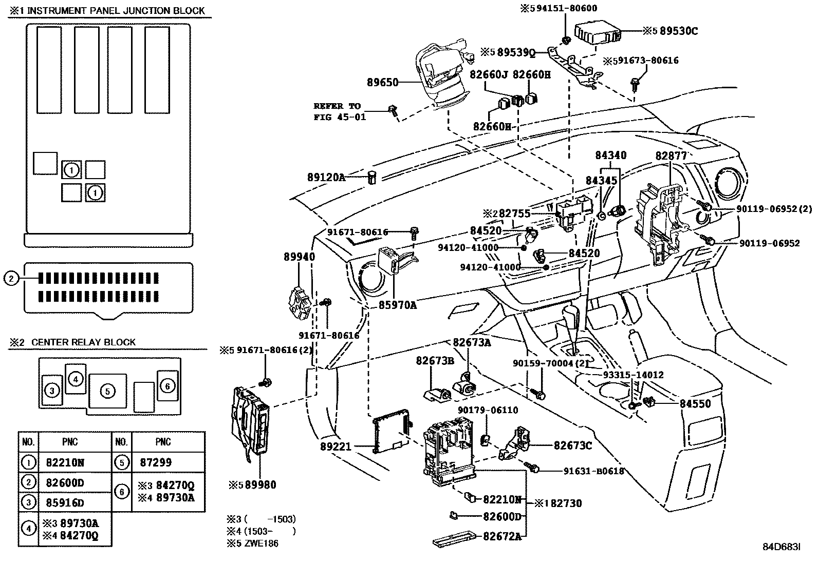 Toyota COROLLA 开关和继电器和ECU EPC diagram — 84D683I