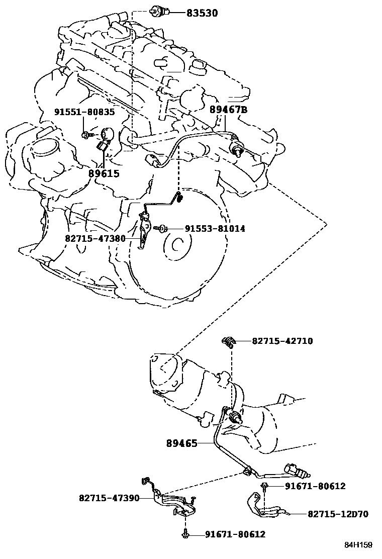 Toyota COROLLA 开关和继电器和ECU EPC diagram — 84H159