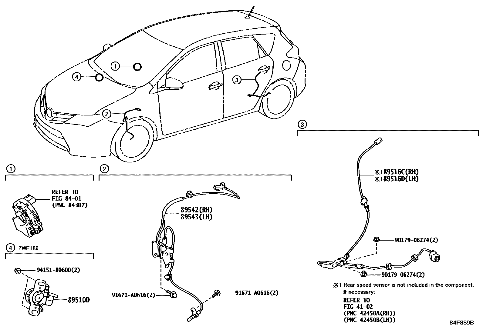 Toyota COROLLA ABS 和 VSC EPC diagram — 84F889B