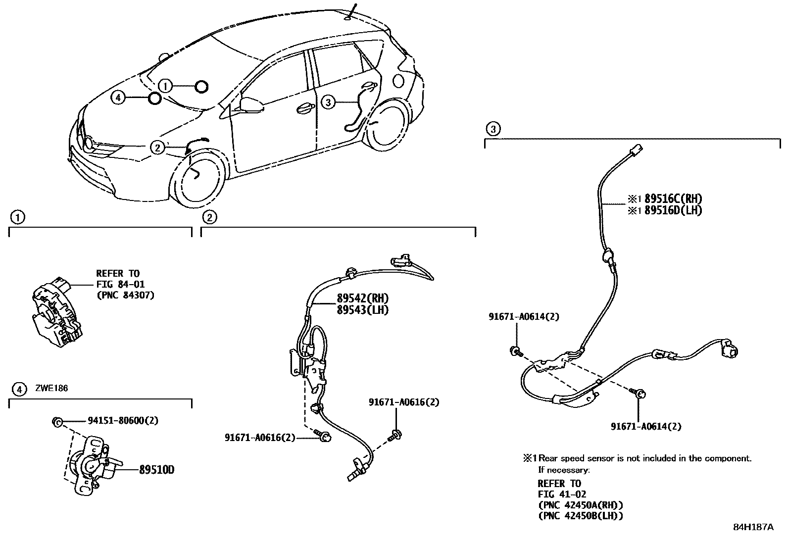 Toyota COROLLA ABS 和 VSC EPC diagram — 84H187A