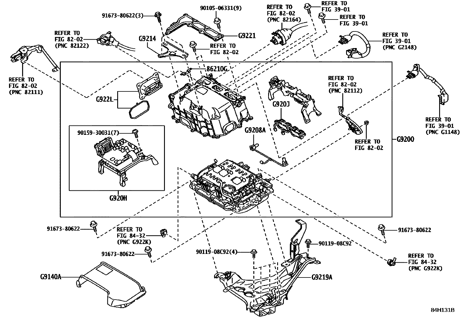 Toyota COROLLA HEV 逆变器 EPC diagram — 84H131B