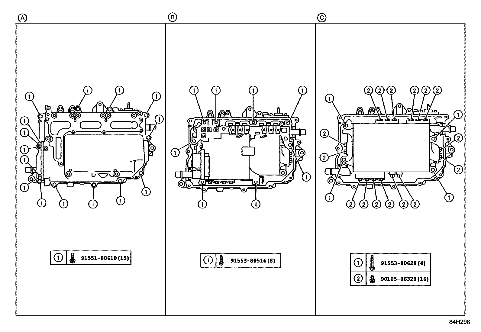 Toyota COROLLA HEV 逆变器 EPC diagram — 84H298