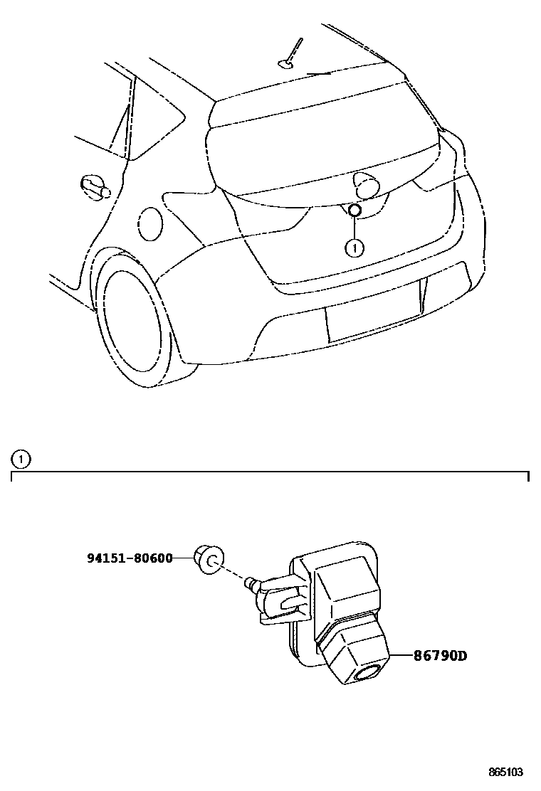Toyota COROLLA 倒车影像和摄像头 EPC diagram — 865103
