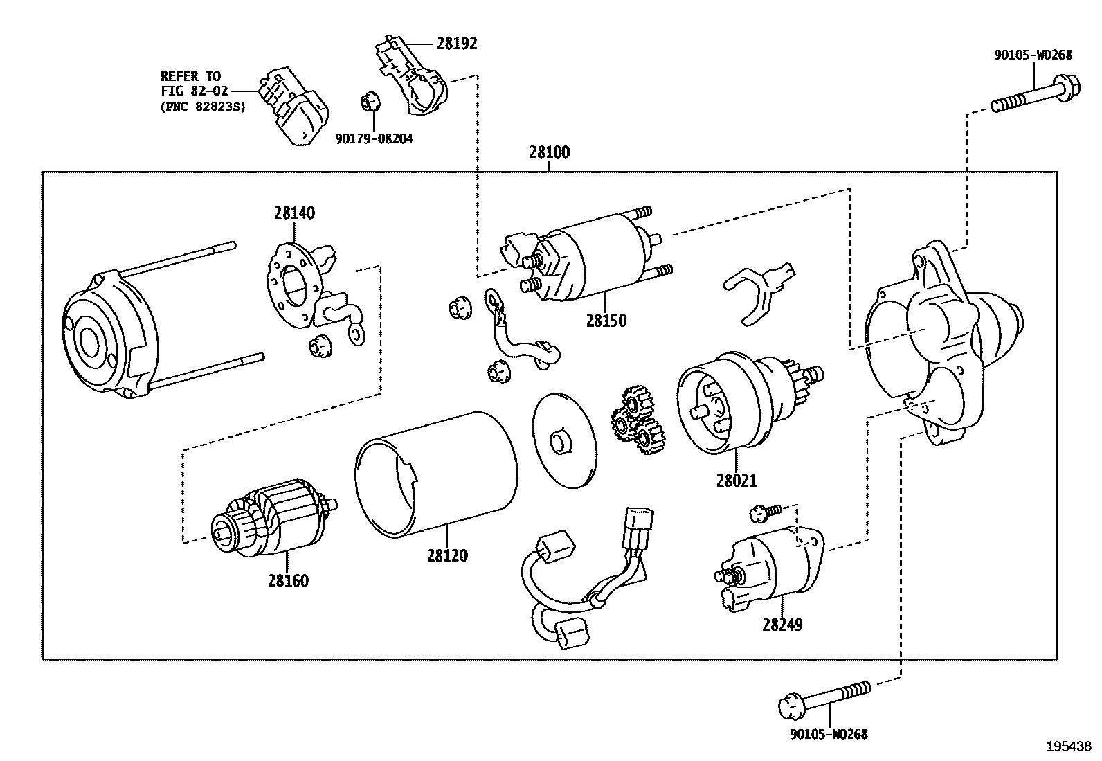 Toyota COROLLA 起动机 EPC diagram — 195438