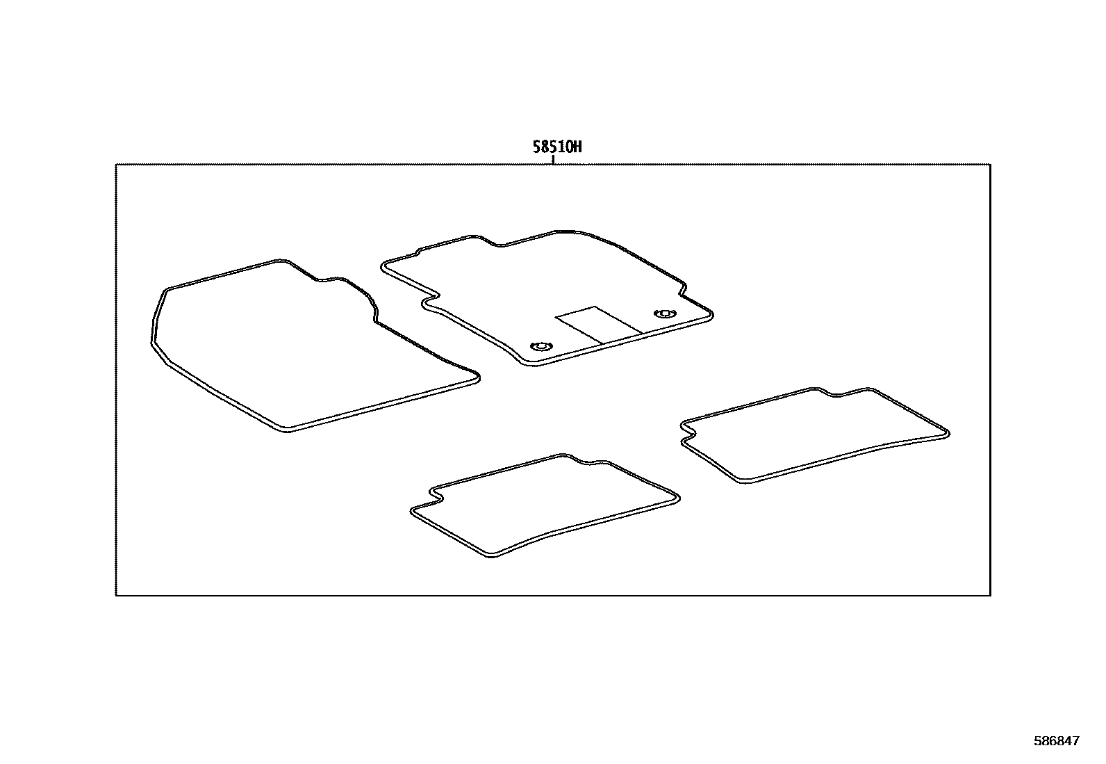 Toyota COROLLA 地板垫和地毯 EPC diagram — 586847