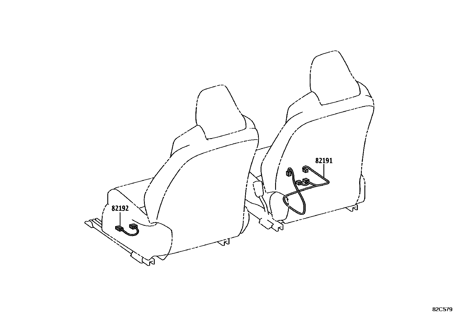 Toyota COROLLA 线束和卡夹 EPC diagram — 82C579