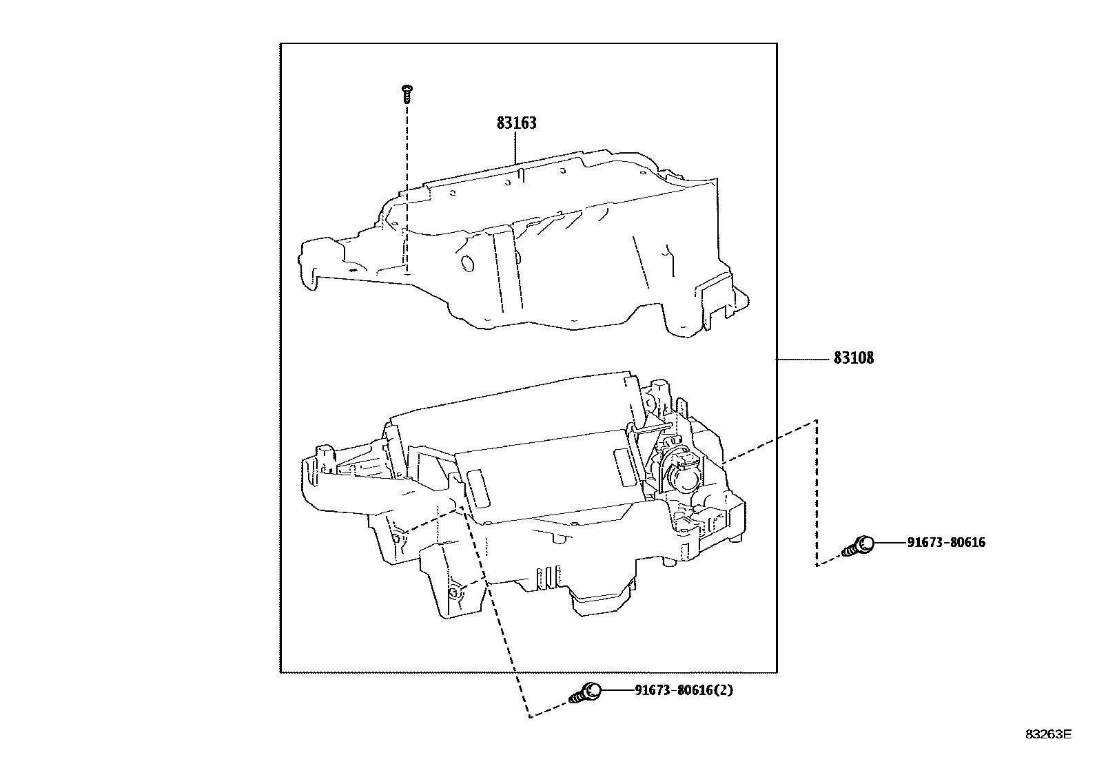 Toyota COROLLA 仪表 EPC diagram — 83263E