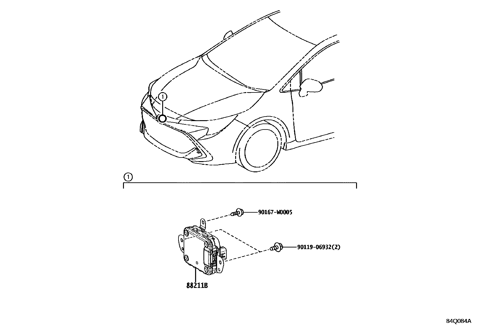 Toyota COROLLA 巡航控制(自动行驶) EPC diagram — 84Q084A