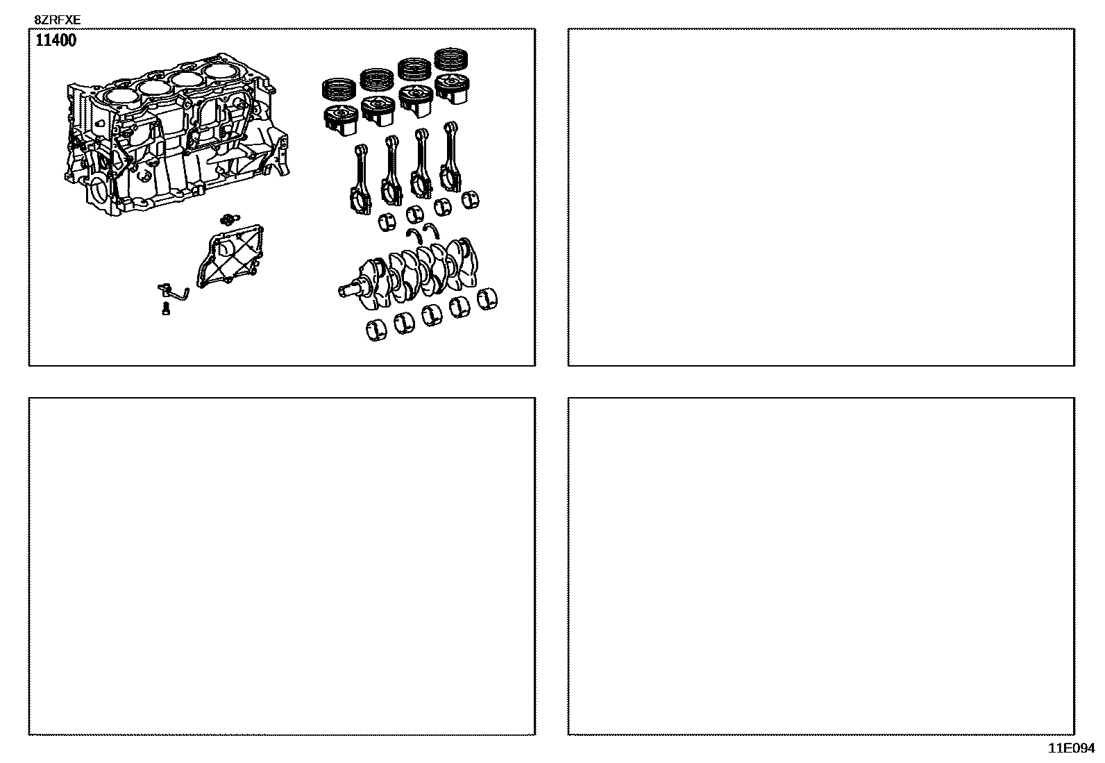 Toyota COROLLA Short Block Assembly EPC diagram — 11E094