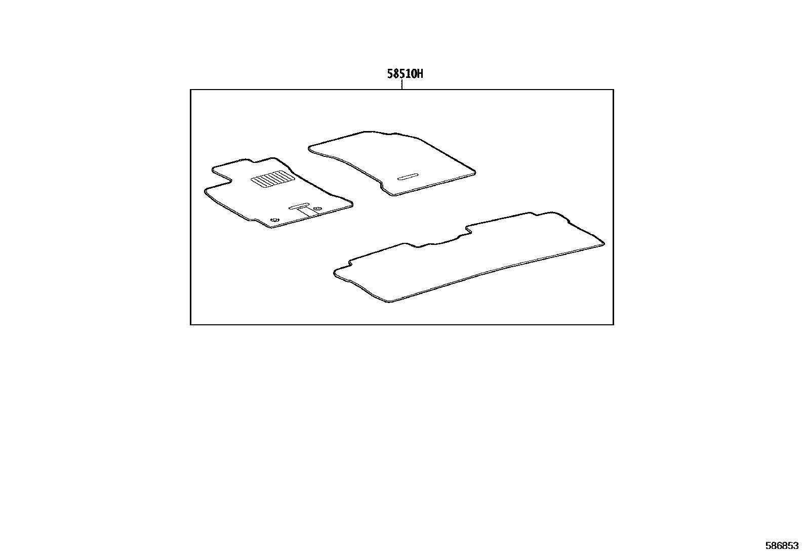 Toyota COROLLA 地板垫和地毯 EPC diagram — 586853
