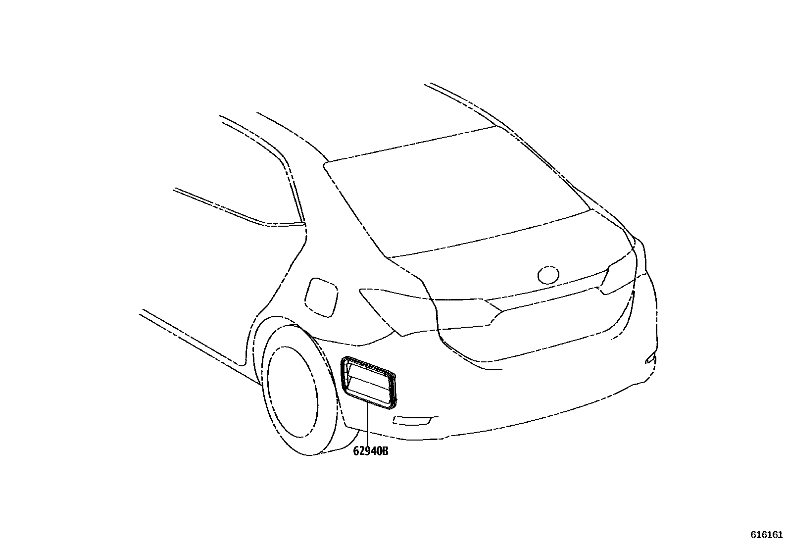 Toyota COROLLA 车侧通风装置 EPC diagram — 616161
