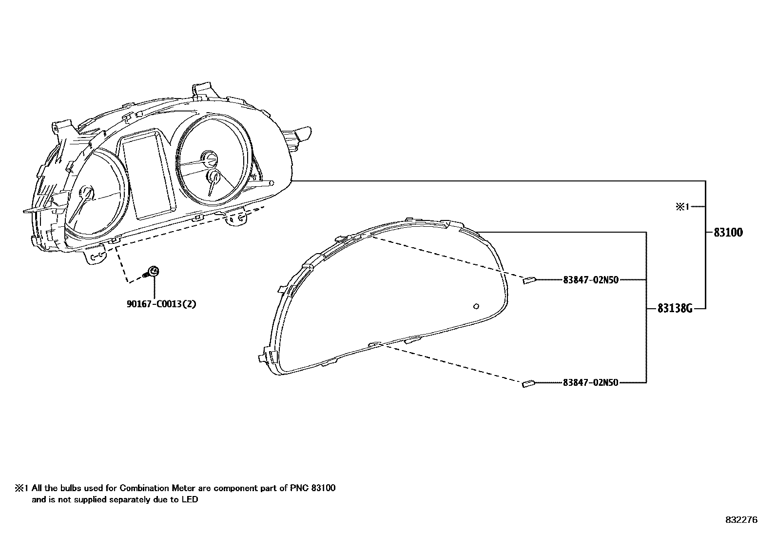 Toyota COROLLA 仪表 EPC diagram — 832276