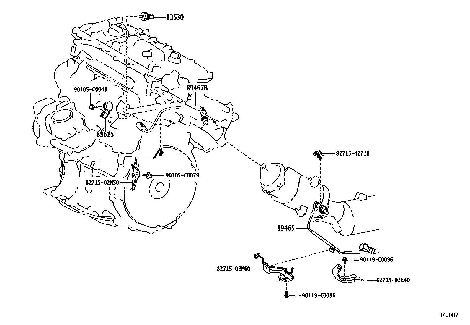 Toyota COROLLA 开关和继电器和ECU EPC diagram — 84J907