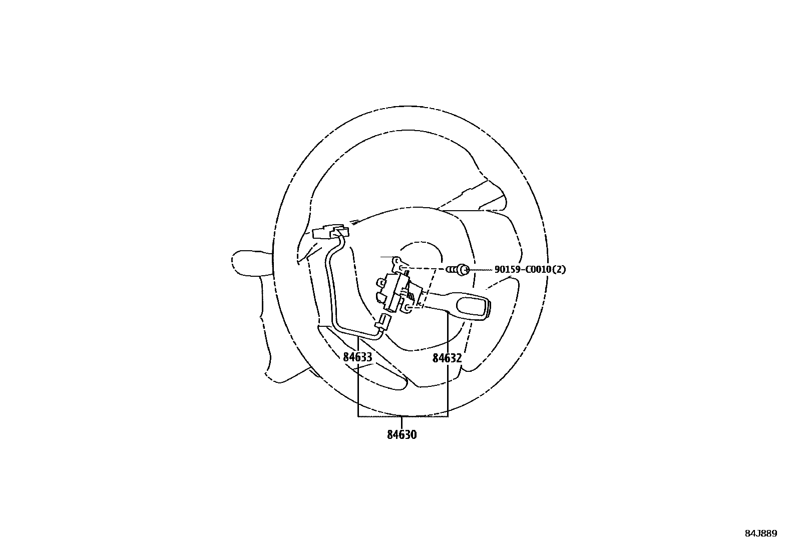 Toyota COROLLA 巡航控制(自动行驶) EPC diagram — 84J889