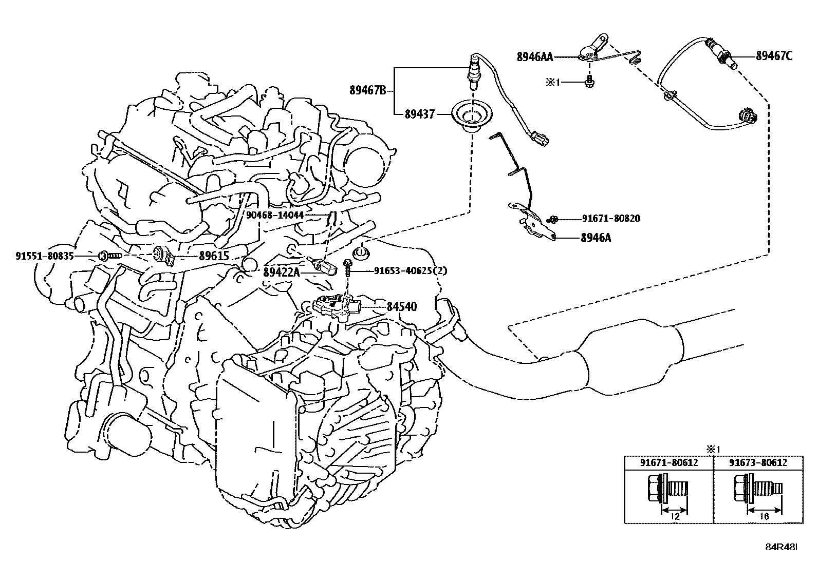 Toyota COROLLA 开关和继电器和ECU EPC diagram — 84R48I