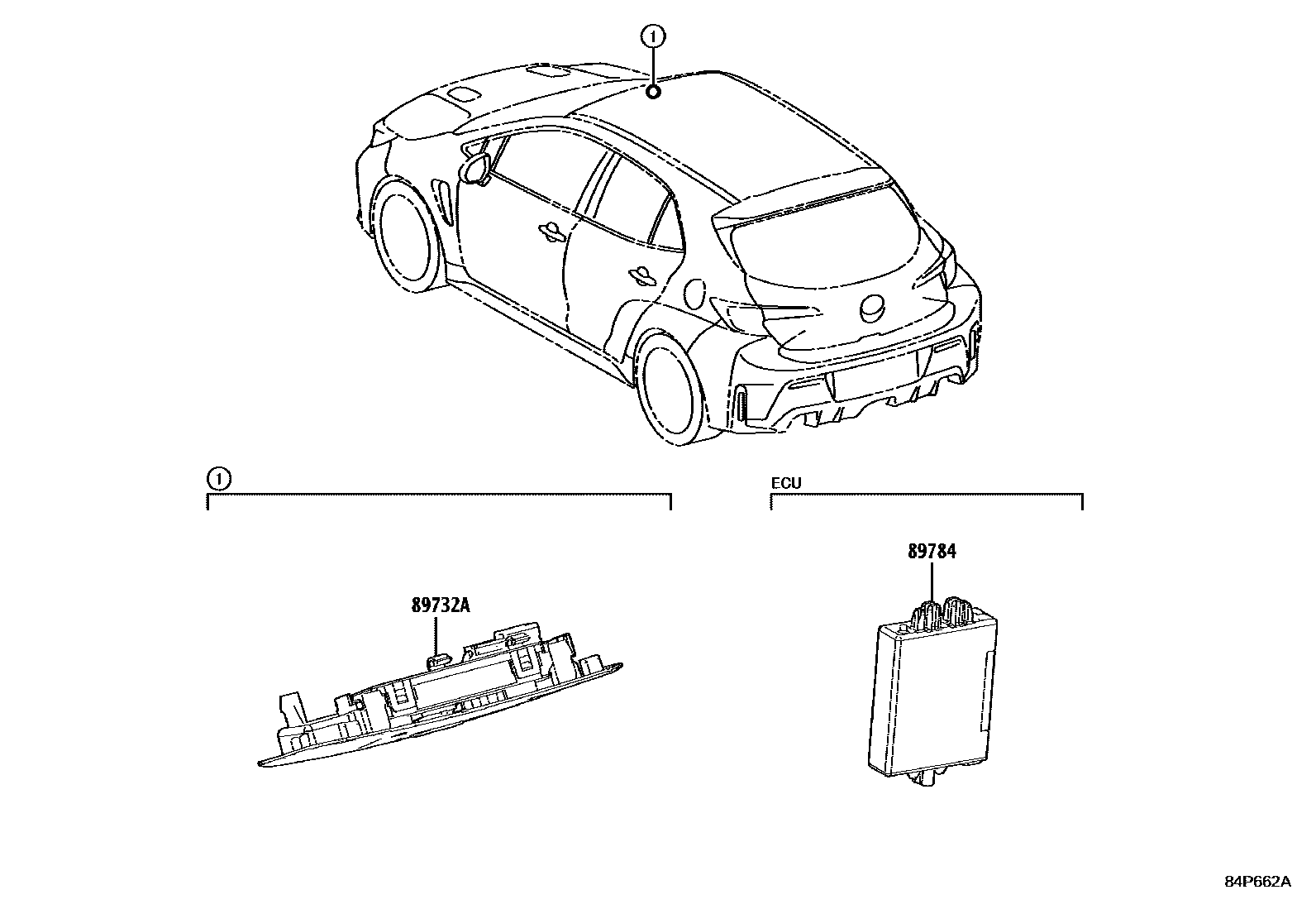 Toyota COROLLA 防盗装置 EPC diagram — 84P662A
