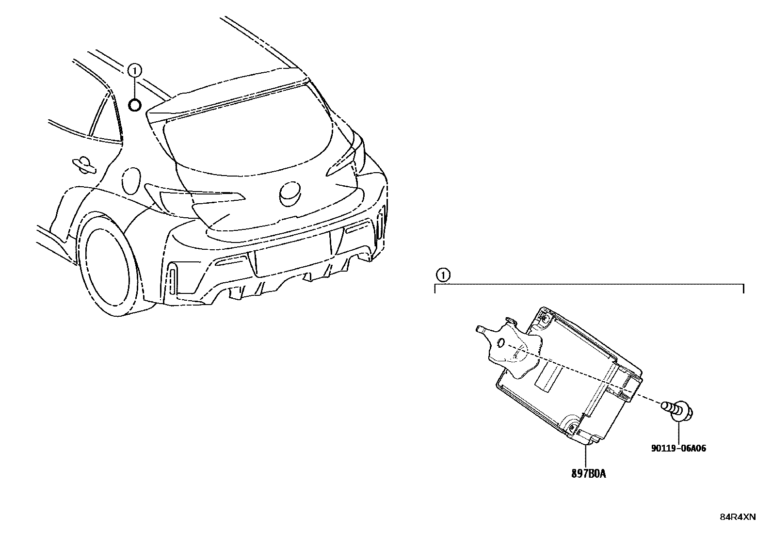 Toyota COROLLA 轮胎压力警告系统 EPC diagram — 84R4XN