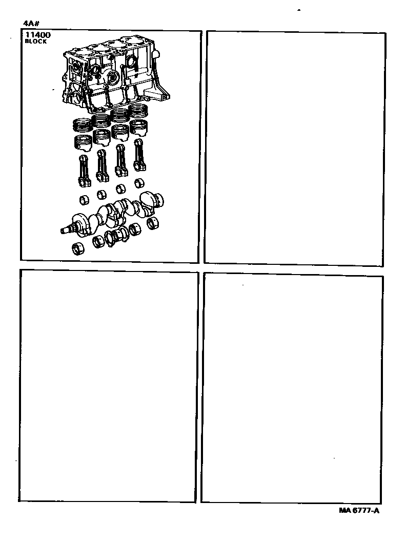 Toyota COROLLA Short Block Assembly EPC diagram — MA6777A