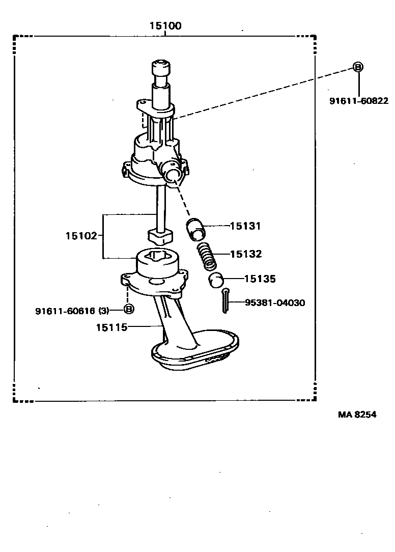 Toyota COROLLA Engine Oil Pump EPC diagram — MA8254